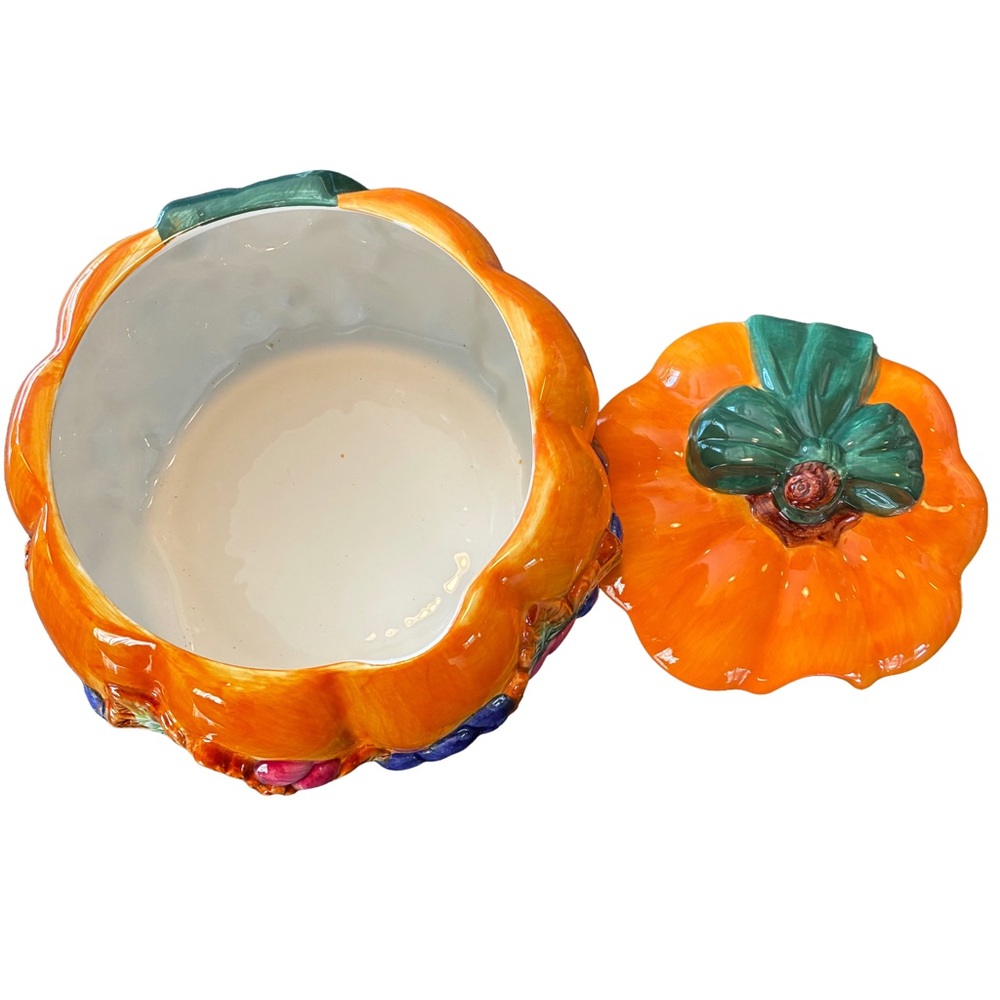Vintage Cracker Barrel Pumpkin Soup Tureen Fall Decor KC6785 - Picture 3 of 7